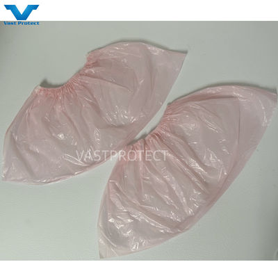 Copertina per scarpe rosa PE usa e getta personalizzata per laboratori Materiale impermeabile 17 x 40 cm