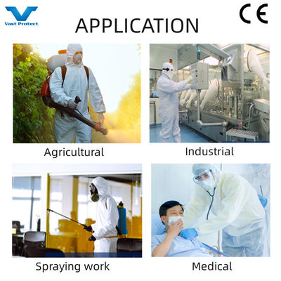 Anti-statico CE tipo 5/6 Microporous/PP/SMS PPE industriale Protezione monouso