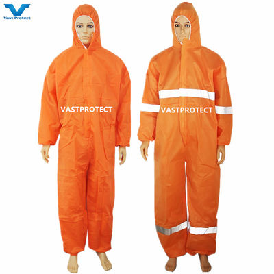 Sicurezza Industriale Costume protettivo SMS microporoso in arancione con funzione impermeabile