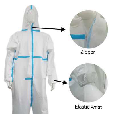 55 gm-70 gm EN14126 Tipo 5 6 Abbigliamento monouso con nastro a cucitura termicamente sigillato