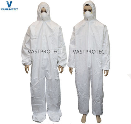 Indumenti di protezione per la sicurezza del PPE stampa 50GSM 60GSM 65GSM Tyvek bianchi con cappuccio