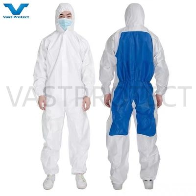 VPT621 PPE di sicurezza industriale impermeabile traspirante chimica bianca abbigliamento monouso