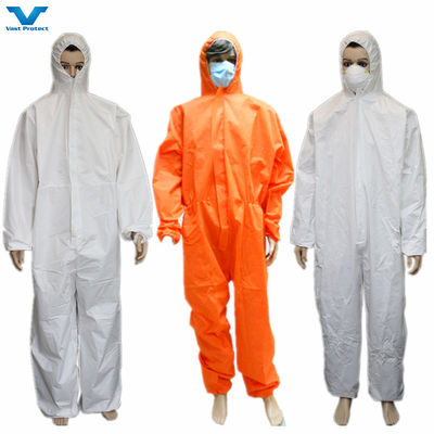 VPT621 PPE di sicurezza industriale impermeabile traspirante chimica bianca abbigliamento monouso