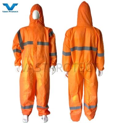 VPT621 PPE di sicurezza industriale impermeabile traspirante chimica bianca abbigliamento monouso
