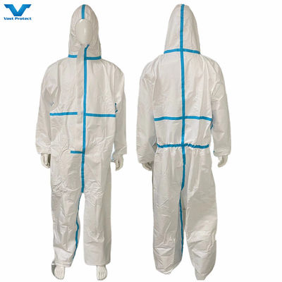 CE Type 4 5 6 60GSM Disposable Microporous Coverall con opzione di personalizzazione