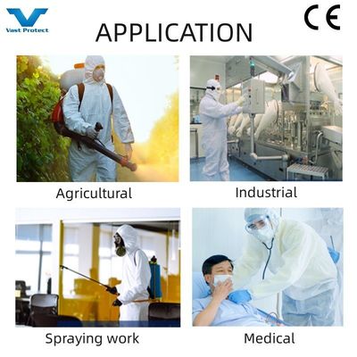 175*140cm PP impermeabile PE Tipo5 6 Cat3 Bianco 60GSM Coverall per il mercato USA