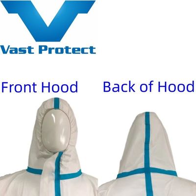 Cappotto monouso a strisce bianca blu per necessità personalizzate senza coperture per scarpe