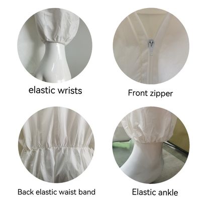 S-5XL Bianco impermeabile Microporous Protective PPE Safety Coveralls Per il mercato USA