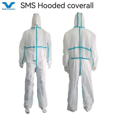 Tipo CE5/6 Stock OEM Isolamento protettivo SMS/Microporous/PP Coverall con certificato CE