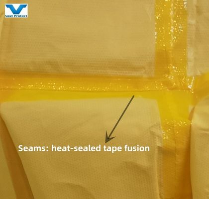 Giallo Protezione chimica monouso abbigliamento generale CE senza copertura per scarpe OEM/ODM