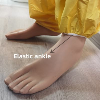 Costume di protezione anti-chimica da una volta giallo personalizzato 175*140cm PP PE