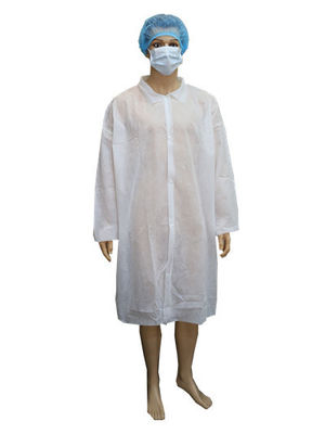 Nonwoven SBPP Abiti da laboratorio usa e getta con bottoni di chiusura Magico nastro di cotone Manche da maglia