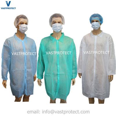 Abiti da laboratorio usa e getta personalizzati con certificato CE e chiusura a nastro magico