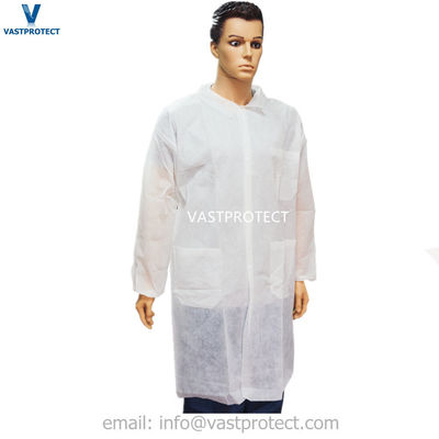 Cappotto con accessori di etichetta Polipropilene Microporo SMS Non tessuto PP Cappotto da laboratorio