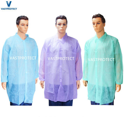 Certificazione CE Abito da laboratorio usa e getta Bianco Blu Verde Viola Rosa Rosso Arancione Con Cerniera
