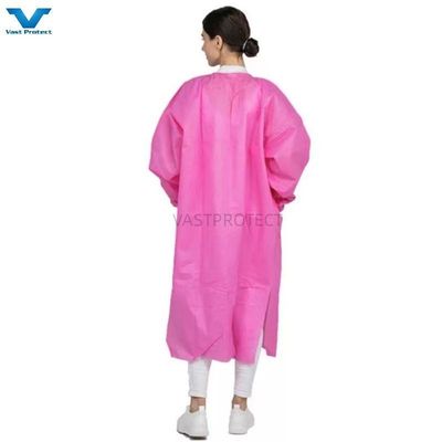 Zip in Front Manica lunga Colletto singolo Abito da laboratorio usa e getta Manette elastiche Personalizzazione