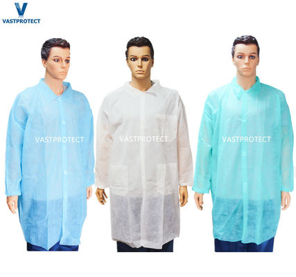 Nonwoven PP Microporous Lab Coat Protective Dust 20000PCS/Day Produzione