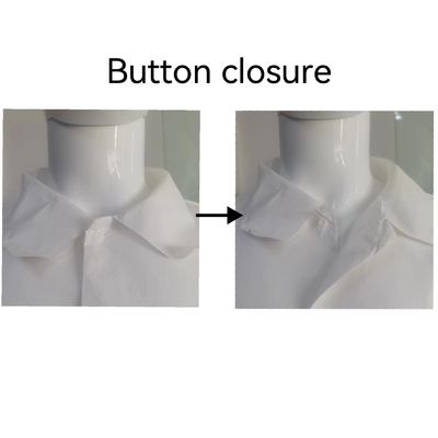 Cappotto di laboratorio impermeabile non tessuto Uniforme per abbigliamento da lavoro Chiusura della cerniera per visitatori OEM accettato