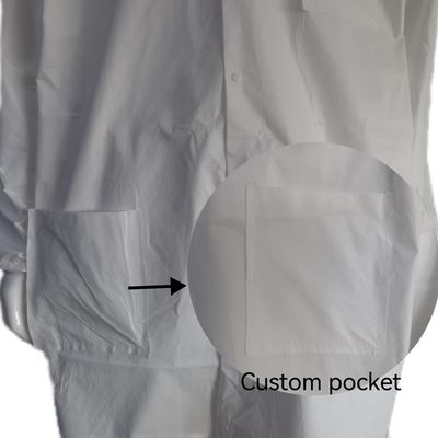 Cappotto di laboratorio impermeabile non tessuto Uniforme per abbigliamento da lavoro Chiusura della cerniera per visitatori OEM accettato