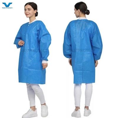 Cappotto per visitatori con fronte aperto, bianco PP SMS, microporous