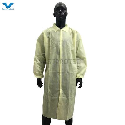 Cappotto per visitatori con fronte aperto, bianco PP SMS, microporous
