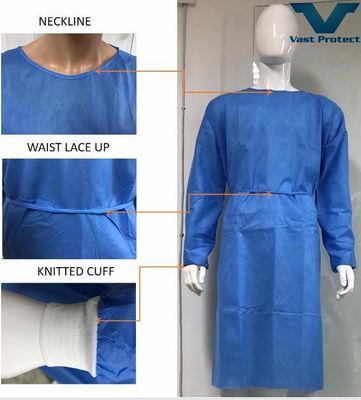 VASTPROTECT-501 Vestido da chirurgo morbido copertura resistente ai fluidi Protezione da isolamento antistatico