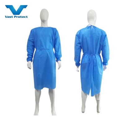 Blu SMS Abiti chirurgici usa e getta con manette a maglia a prova di liquidi M/L/XL