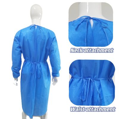 Blu SMS Abiti chirurgici usa e getta con manette a maglia a prova di liquidi M/L/XL