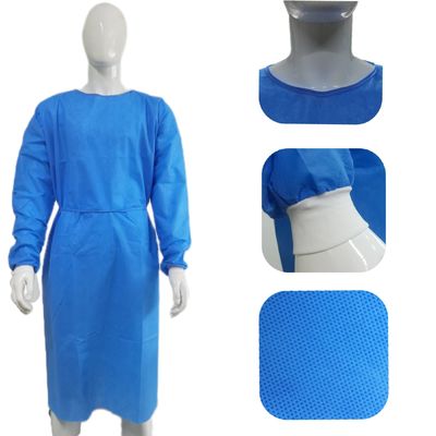 Blu SMS Abiti chirurgici usa e getta con manette a maglia a prova di liquidi M/L/XL