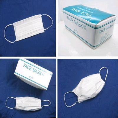 Maschera da viso monouso bianca 3 pli earloop non tessuta