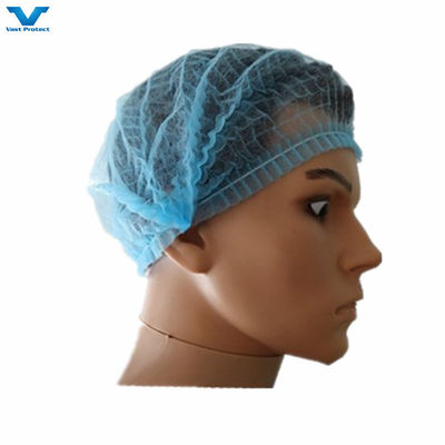 18&quot; 21&quot; Nonwoven PP Single Double Elastic Clip Strip Bouffant Hairnet Mob Cap Colore Selezione Bianco