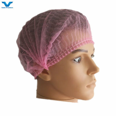18&quot; 21&quot; Nonwoven PP Single Double Elastic Clip Strip Bouffant Hairnet Mob Cap Colore Selezione Bianco