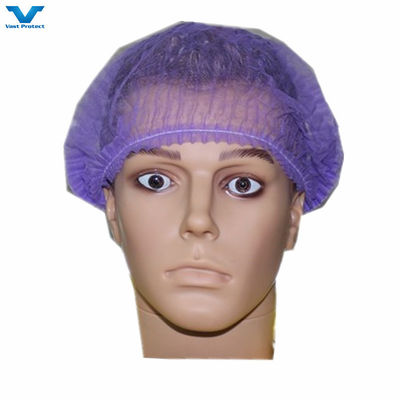 18&quot; 21&quot; Nonwoven PP Single Double Elastic Clip Strip Bouffant Hairnet Mob Cap Colore Selezione Bianco