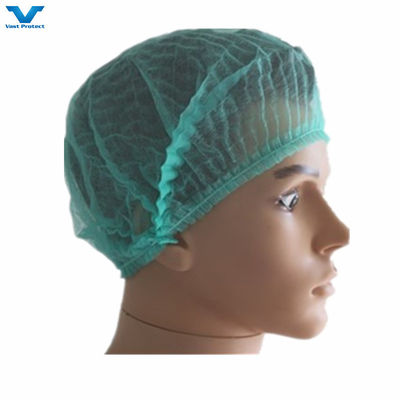 18&quot; 21&quot; Nonwoven PP Single Double Elastic Clip Strip Bouffant Hairnet Mob Cap Colore Selezione Bianco
