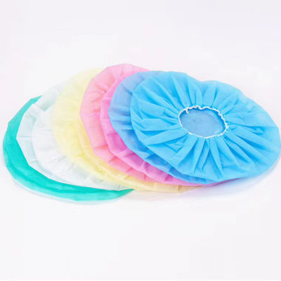 Capelli Bianco Blu Rosso Rosa Elastico Non Tessuto PP Disposable Hairnet Round Bouffant Cap Impermeabile