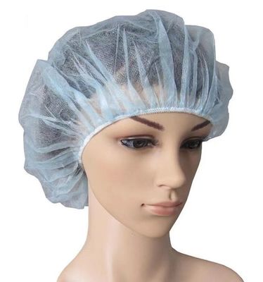 Non tessuto PP Round Bouffant Cap per l'industria alimentare e bianco blu rosso rosso capelli elastici
