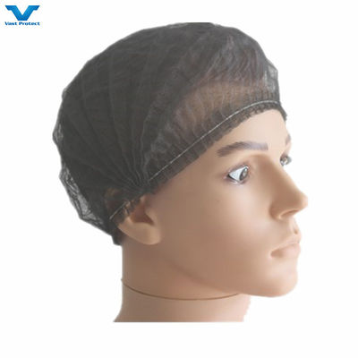 18" nero monouso non tessuto PP clip striscia Bouffant cappello mob cappella con un singolo o doppio elastico CE certificato