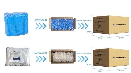 Dispositivi non tessuti di strisce di massa clip cappello cappello V101 con uno singolo o doppio elastico