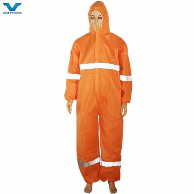 Abbigliamento monouso a nastro con nastro riflettente a cucitura sigillata e adesivo del logo incluso