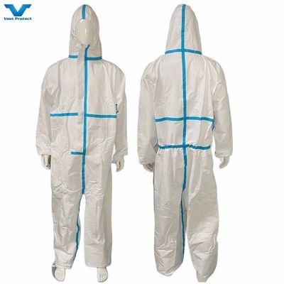 Approvato CE EN14126 Categoria III Tipo 4/5/6 Nastro blu Bianco ricoperto a cucitura serrata monouso