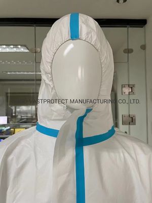 Approvato CE EN14126 Categoria III Tipo 4/5/6 Nastro blu Bianco ricoperto a cucitura serrata monouso