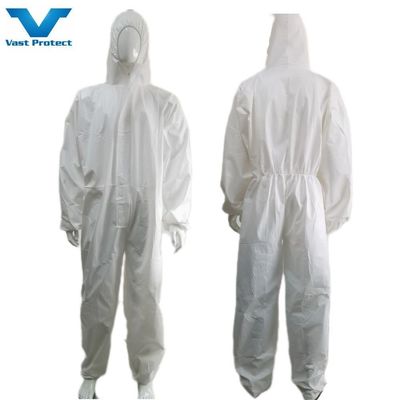 Fornitura adeguata Abbigliamento monouso microporoso CE Tipo5 6 Bianco con polso elastico
