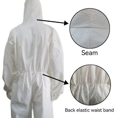 Fornitura adeguata Abbigliamento monouso microporoso CE Tipo5 6 Bianco con polso elastico