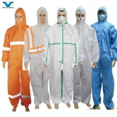 OEM CE Tipo4/5/6 Uniforme di lavoro con cappuccio abiti da lavoro usa e getta per lavoratori industriali
