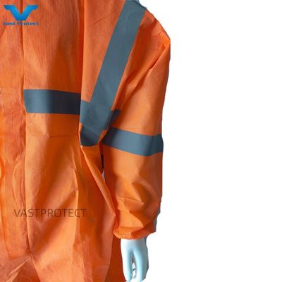 VPT SMS606 175*140cm Orange SMS usa e getta 56GSM Tyvek Coverall con nastro riflettente