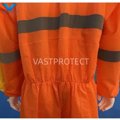 VPT SMS606 175*140cm Orange SMS usa e getta 56GSM Tyvek Coverall con nastro riflettente