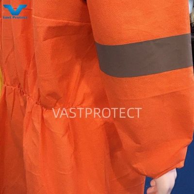 OEM accettato Tipo 5 6 PPE industriale Orange SMS abiti monouso con nastro riflettente