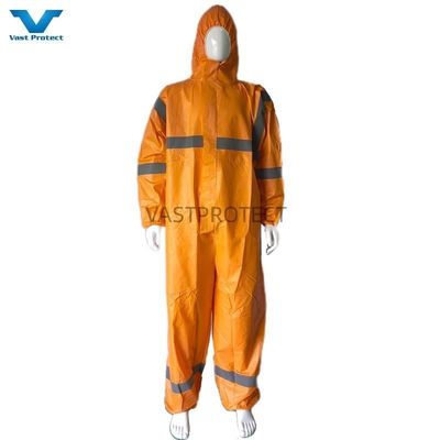 Abito da polso elastico monouso microporo con nastro riflettente CE tipo 5 6