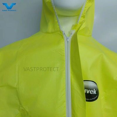 VPT-01 175*140cm Giallo Microporous Chemical Proof Protective Coveralls per industriali