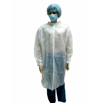 Cappotto di laboratorio in PP non tessuto OEM personalizzato per i visitatori dell'industria alimentare